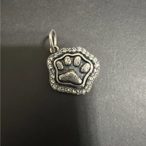 Sterling Silver 925 Paw Print Charm Pendant 5.g mark WP